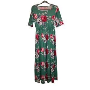 💥Patpat blueish green floral long dress size large